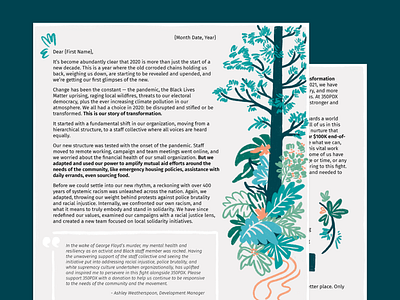 350PDX End-of-Year Appeal Letter activism appeal climate climate crisis climatechange drawing environment fire foliage fundraiser fundraising hand drawn illustration letter mountain non profit print design procreate trees volunteer