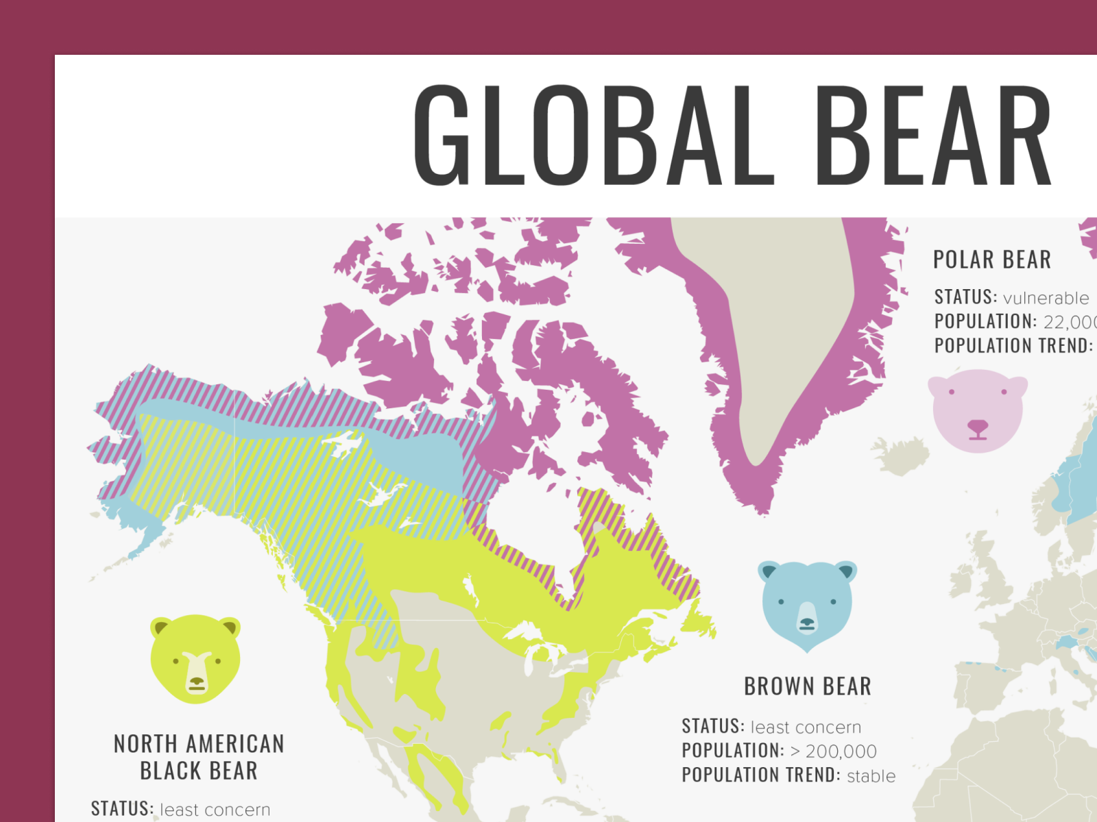 Bear Populations Map by Kat Black on Dribbble