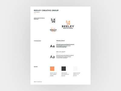 Reeley Creative Brand Guide brand guide branding fox logo minimalist orange