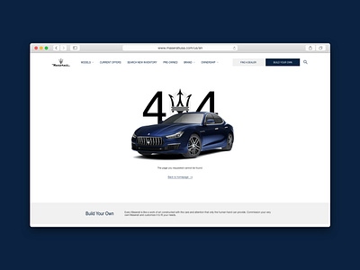 Daily UI 008 - 404 page 404 404 page adobe adobexd brand identity challenge dailyui design maserati redesign ui visual design web design