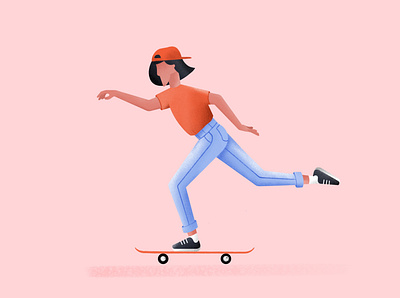 Skate illustration illustration pose skate skateboard