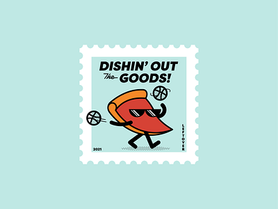 Stamp Game basketball brand design illustration pizza pizza slice postage stamp slice stamp sticker sunglasses vector
