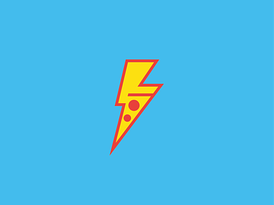 Powered by Pizza brand electric icon identity illustration logo pizza slice vector zap