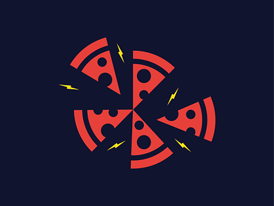 Elettrica Pizza brand electric identity illustration pizza slice vector zap