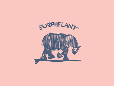 Surphelant brand design elephant illustration logo surfboard surfing vector