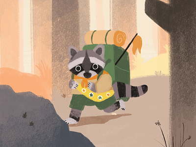 Explorer animals drawing explorer illustration nature procreate procreateapp raccoon scouts