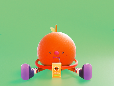 Vampire 3d 3d art cinema 4d cinema4d cute illustration octane octane render orange orange juice vampire