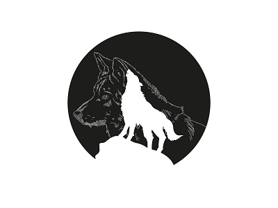 The Wolf animal illustration negative space silhouette vector wolf