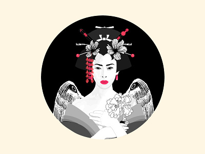 Geisha Illustration asian eastern geisha illustration japan memoirs noir