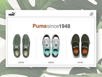 Puma Minimal Design ae concept layout minimal minimal branding puma responsive shoes ui