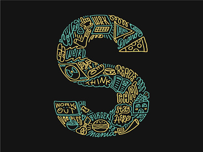 Doodle in a letter shape 36daysoftype adobe adobeillustrator designspiration doodle drawing graphic design handlettering illustration illustrator neon type typography vector visual design visualgraphics