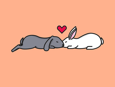 Love buns bunnies buns design dribbbleweeklywarmup graphic graphic design illustration ilustración love nzv pink rabbit rabbits valentines valentinesday vector vector illustration
