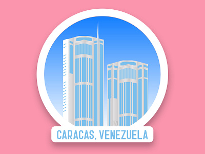 Hometown sticker caracas design dribbbleweeklywarmup graphic design hometown illustration ilustración logo logodesign nzv pink vector vector illustration venezuela
