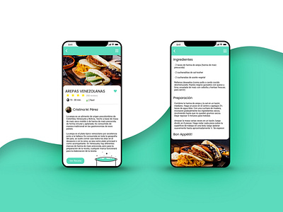 Cooking app UI arepa comida design dribbbleweeklywarmup figma graphic design nzv recipe ui user interface user interface design ux vector illustration