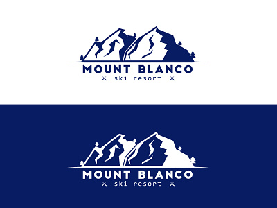 Daily logo Challenge Day 8:  Ski Mountain Logo⛷🏂