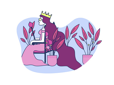 Queen crown design graphic design icon design illustration ilustración plant design plants queen vector vector illustration