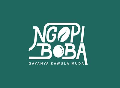 logo for Ngopi Boba brand branding design goodtype letter lettering procreate typography