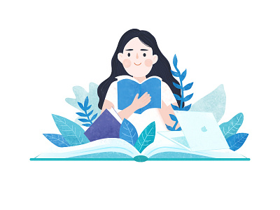 Reading Girl illustration
