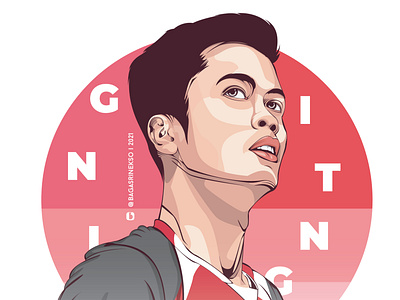 Sinisuka Ginting - Badminton Atlet from Indonesia design digitalart fanart graphic design illustration illustrator indonesia vector vectorart vectorindonesia