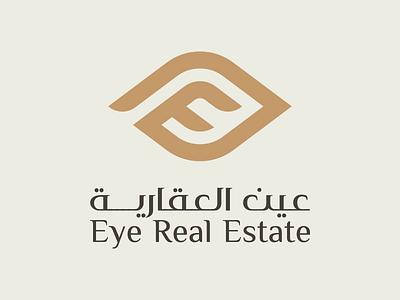 Eye Real Estate arabic logo eye gold identity letter logo