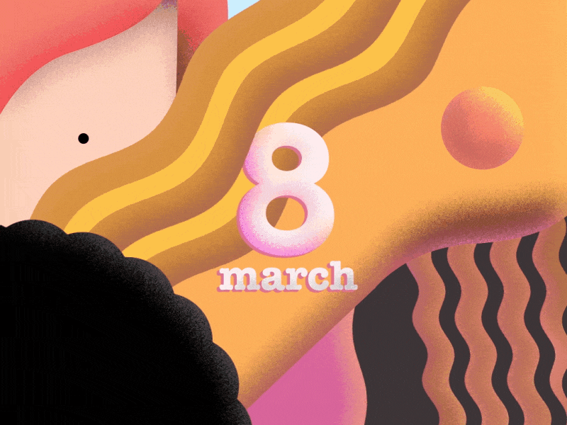 Women's Day 2d animation design gareso gif illustration loop motion motion graphics vector