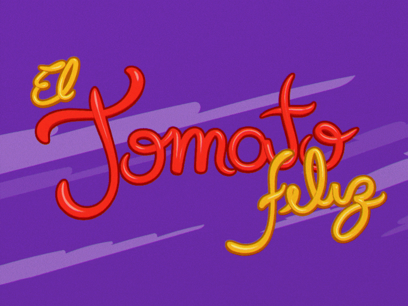 El Tomato Type Animation animation cartoon gareso motion graphics purple tomato type