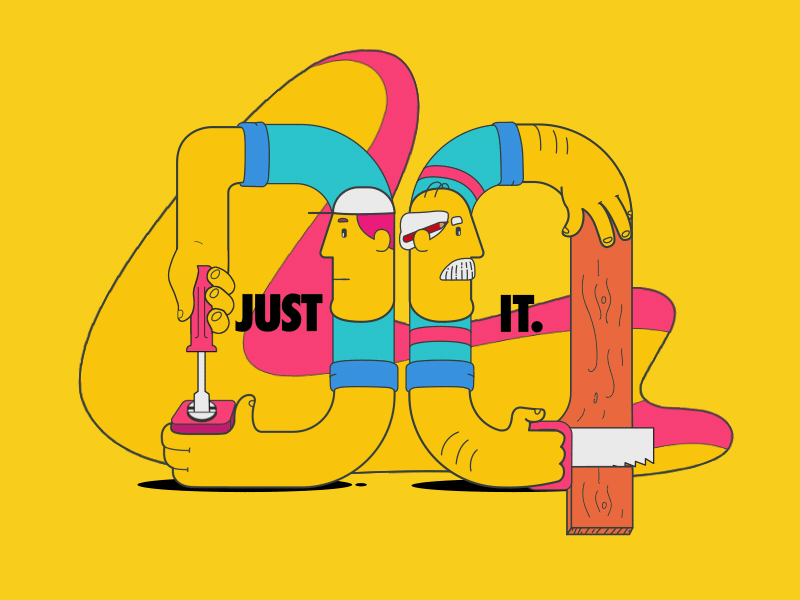 Just Do It 2d animation gareso illustration just do it loop motion motion graphics nike vector