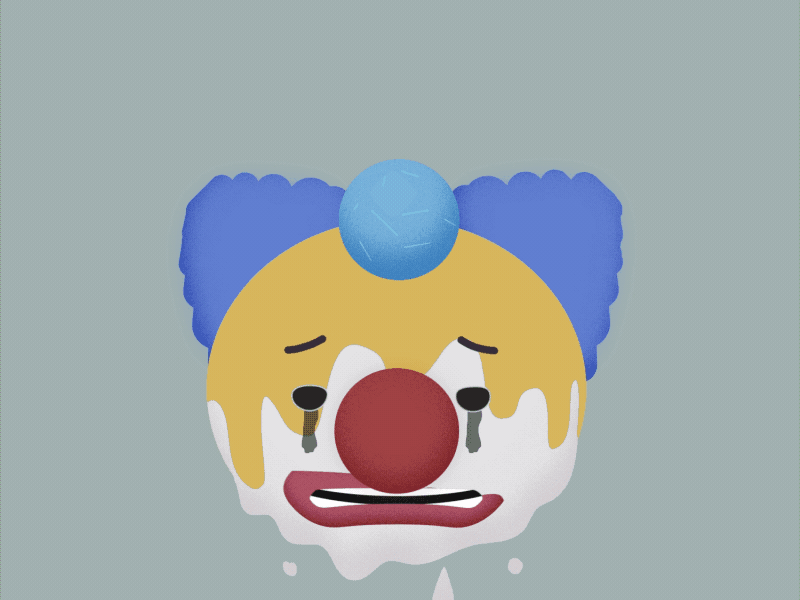 Sad Clown 2d animationsmashdown clown emoji emoticon gareso motion motion graphics