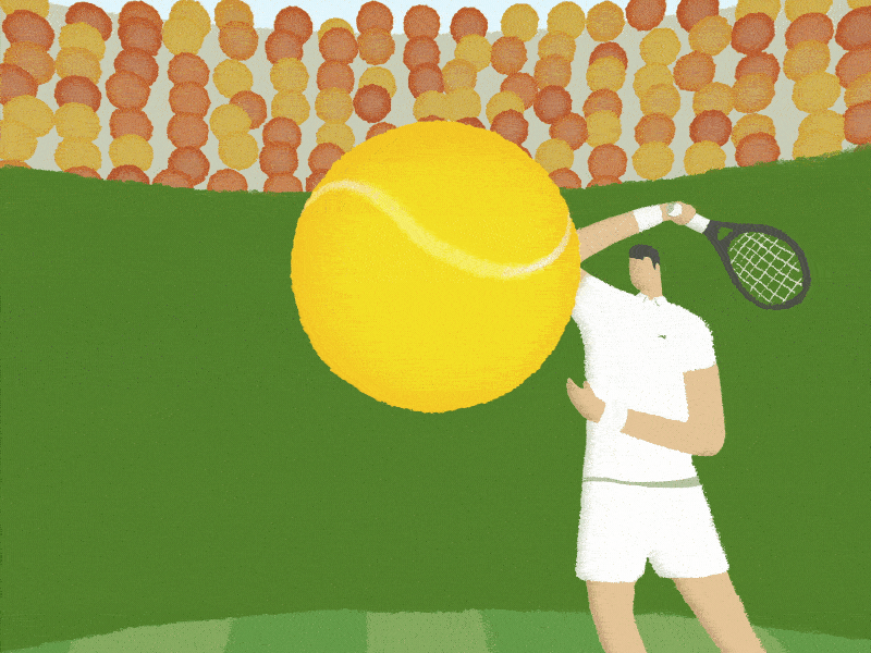 Wimbledon 2019 Final! 2d aftereffects animate animation camera cel design djokovic federer frame by frame gareso gif loop motion motion graphics tennis wimbledon