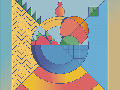 A(nother) Fruit Bowl colors design fruit gareso geometric grid illustration illustrator styleframe vector
