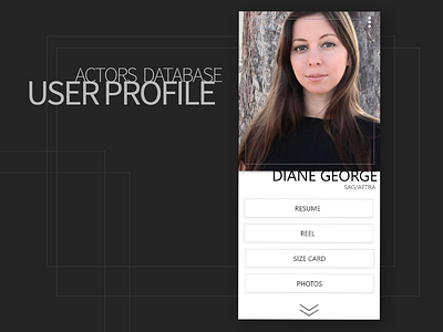 Actors Database User Profile actor profile app design daily ui 006 dailyui minimalist design ui design user profile visual design