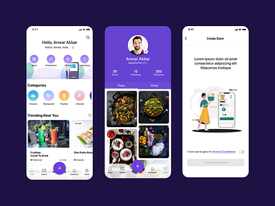 Social Commerce App design illustration minimal mobile ui ux