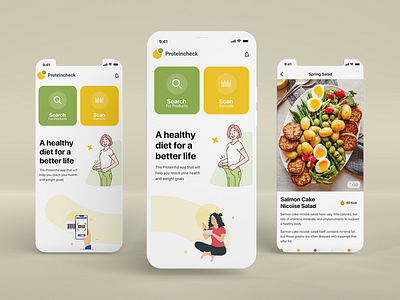 Proteincheck design minimal mobile app ui ux