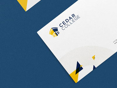 Cedar College Stationery branding business card college envelopes folder letterhead notebook school stationery