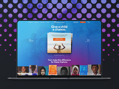 Orphans in Need Concept charity concept design donate gradient landing page ui ux website