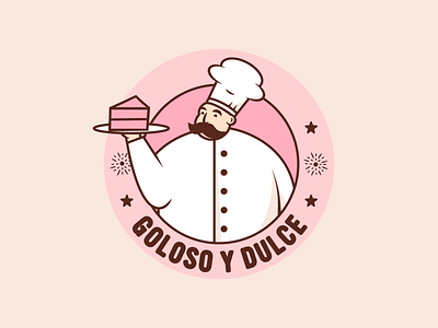 Goloso y Dulce bakery brand brand identity branding cake chef dessert food logo pink yummy