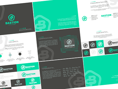 Bastion Systems black brand brand identity brandguide branding company green guide security software