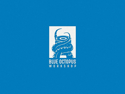 BLUE OCTOPUS branding branding agency carpenters flat icon logo design octopuss sea tentacle vector woods