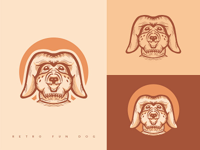 RETRO FUN DOG branding cartoon design doglogo helloween illustration logo logo design retro ui ux