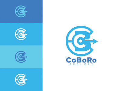 CoBoRo Archery archery arrow bc logo blue branding icon logo modern simple