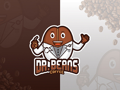 Dr Beans branding cartoon coffeelogo desain logo design doctorlogo ikon illustration ilustrasi lepas logo logo character maskot logo ui ux vektor