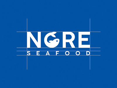 Nore Seafood 1 blue branding branding agency construction design fish geometry gradient grid icon logo logo design logo mark logofish seafood simple logo startup typeface design