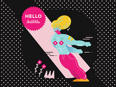 Hello Dribbble! character design graphic illustration vector