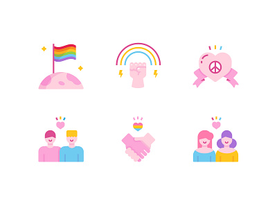 LGBT Icons character colorful flat gay pride graphic icon illustration lgbt lgbtq vector