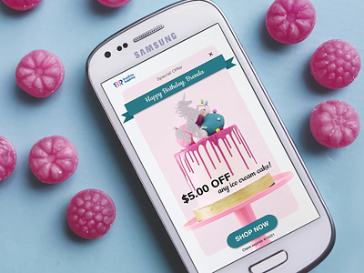 Daily UI 036 - Special Offer baskin robbins birthday birthday cake coupon daily 100 daily 100 challenge daily challange daily ui daily ui 036 dailyui design mobile ui offer offers special offer special offers ui