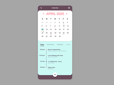 Daily UI 038 - Calendar