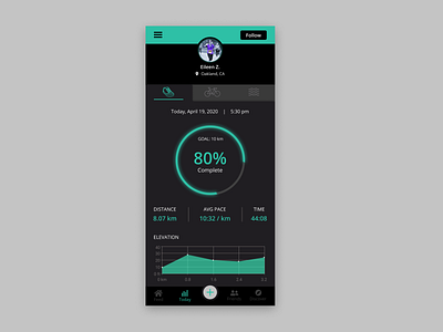Daily UI 041 - Workout Tracker app design daily 100 daily 100 challenge daily challange daily ui daily ui 041 dailyui design mobile app design mobile ui running running app ui workout workout app workout tracker
