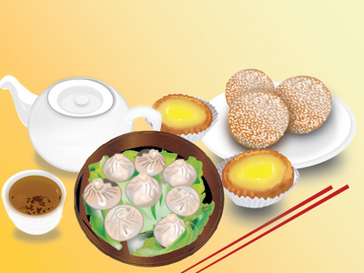 Dim Sum dimsum food art illustration illustrator vector vector art