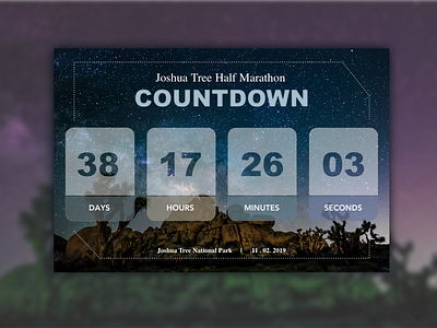 Daily UI 014 - Countdown Timer countdown countdown timer countdowntimer daily 100 daily 100 challenge daily challange daily ui daily ui 014 dailyui half marathon joshua tree national park ui