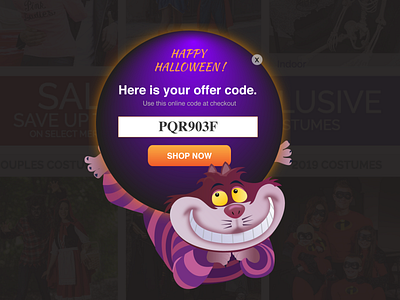 Daily UI 016 - Pop-Up/Overlay aliceinwonderland coupon coupon code daily 100 daily 100 challenge daily challange daily ui dailyui dailyui016 halloween illustrator offers overlay overlays popup popus shop ui vector art vectorart